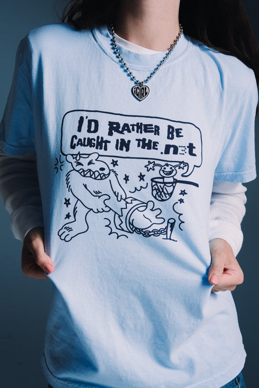 caught in the .n3t t shirt